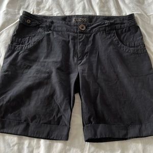 Guess black shorts, 7”, cuffed, zipped pockets, size 32